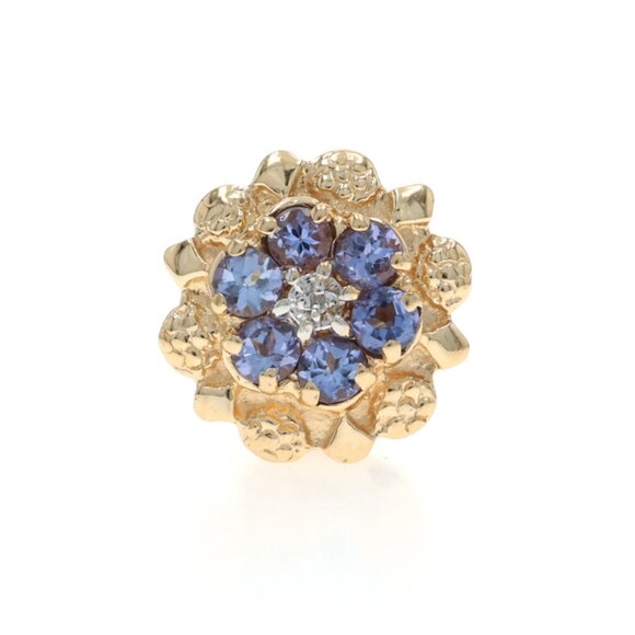 Richard Klein Tanzanites Diamond Slide Charm - Yellow Gold 14k Round 1.48ctw - Picture 1 of 4